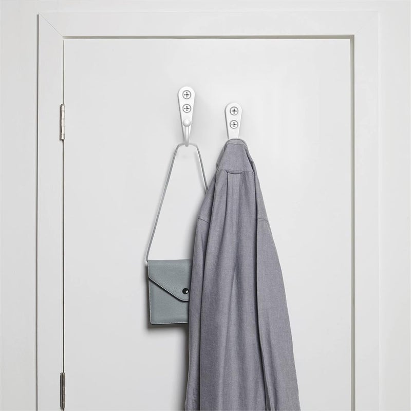 PRIGVOT 15 Pack Heavy Duty Coat Hooks Wall Mount, with 30 Mounting Screws, White Multi-Purpose Storage for Robe, Towel, Key, Bag, Coffee Mug - Image 4
